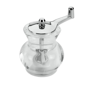 Moulin de condimente Metaltex 252812010 cu mecanism ceramic ajustabil, acril transparent