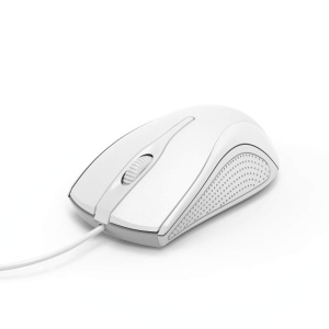 Mouse de calculator Hama cu cablu (mouse cu 3 butoane pentru PC, laptop si notebook, potrivit pentru dreptaci si stangaci, 1000 dpi, sisteme de operare: Windows 11/10/8/7/Vista/XP, MAC OS 10.10 sau o versiune ulterioara) alb