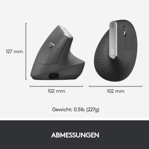 Mouse ergonomic Logitech MX Vertical, wireless, 4000 DPI, Graphit - Img 3