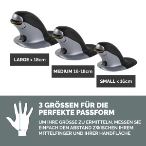 Mouse ergonomic vertical Fellowes Penguin S 9894901 wireless negruargintiu - Img 2