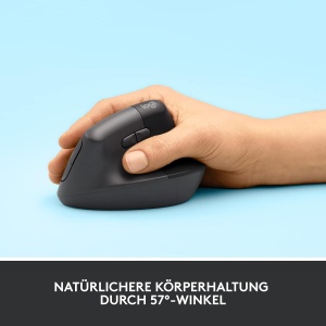 Mouse ergonomic vertical Logitech Lift, wireless, compatibil WindowsmacOS, gri - Img 4