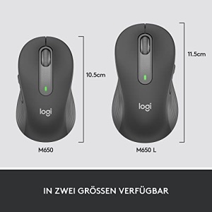 Mouse fara fir Logitech Signature M650 L - maini mari, clicuri silentioase, butoane laterale personalizabile, Bluetooth, compatibilitate cu mai multe dispozitive - Graphite - Img 11