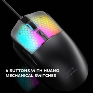 Mouse Gaming Mars Gaming MM-Viper, 56g, RGB, 12800 DPI, Negru - Img 2