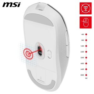 Mouse gaming wireless MSI Versa 300, alb, 8000 DPI, autonomie 50 ore - Img 5