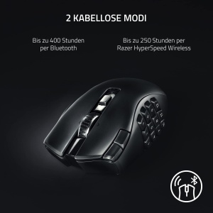 Mouse gaming wireless Razer Naga V2 HyperSpeed 19 butoane programabile senzor optic 30K negru - Img 3