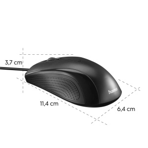 Mouse Hama cu cablu (mouse cu 3 butoane pentru PC, laptop sau notebook, potrivit pentru dreptaci si stangaci, 1000 dpi, sisteme de operare: Windows 11/10/8/7/Vista/XP, MAC OS 10.10 sau o versiune ulterioara) - Img 5
