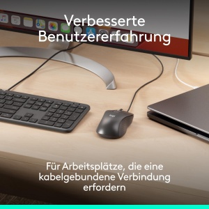 Mouse Logitech Signature Wired M520 USB-C Plug-and-Play Grafit Silent Touch - Img 2