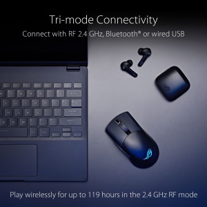 Mouse pentru jocuri ASUS ROG Keris Wireless AimPoint RGB (senzor optic ROG AimPoint, 36.000 DPI, microswitch-uri ROG, RF 2.4 GHz, Bluetooth, USB, butoane programabile 5X, negru) - Img 6