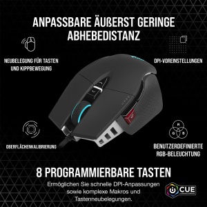 Mouse pentru jocuri FPS reglabil cu fir CORSAIR M65 RGB ULTRA - 26.000 DPI - Comutatoare optice - Sistem de greutate - Tehnologie AXON Hyper-Processing - Compatibil iCUE - PC, Mac, PS5, PS4, Xbox - Negru - Img 7