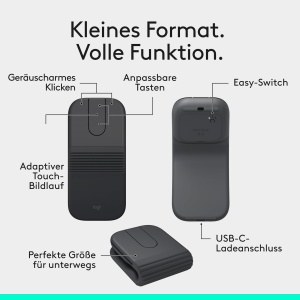 Mouse Ultramobil Logitech Mobi Fold, Faltabil, Bluetooth, Compatibil cu Multiple Dispozitive - Img 3