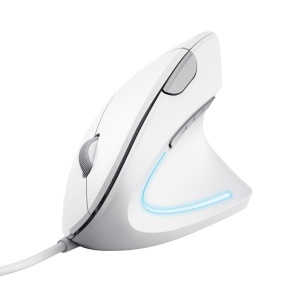 Mouse vertical ergonomic Trust Verto, alb, cu cablu, 10001600 DPI