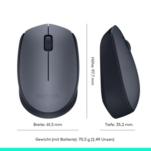 Mouse wireless Logitech M170 24 GHz 12 luni autonomie Gri - Img 10