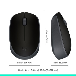 Mouse wireless Logitech M170 24 GHz Nano USB 12 luni autonomie Negru - Img 10