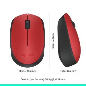 Mouse wireless Logitech M171 12 luni autonomie USB Rosu - Img 9