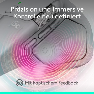 Mouse wireless Logitech MX Master 4 ergonomic feedback haptic incarcare USB-C Hellgrau - Img 2