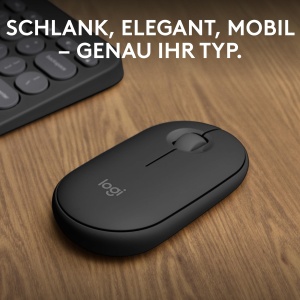 Mouse wireless Logitech Pebble 2 M350s Bluetooth design slim silentios Grafit - Img 2