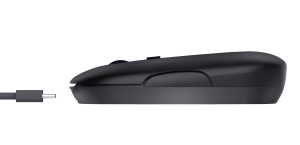Mouse Wireless Reincarcabil Trust Puck, Bluetooth si Conexiune 2.4GHz prin Microreceptor USB, DPI Reglabil 800/1200/1600, Mouse Ergonomic, Wireless pentru PC/Mac/Computer/Laptop/MacBook - Negru - Img 9