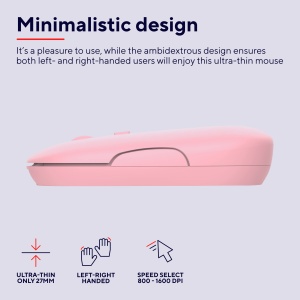 Mouse wireless Trust Puck reincarcabil Bluetooth si USB roz DPI ajustabil - Img 4