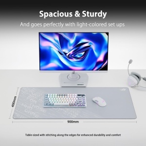 Mousepad gaming ASUS ROG Scabbard II Arctic Gray XXL suprafata rezistenta la apa si praf 900x400 mm - Img 6