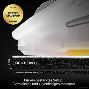 Mousepad Gaming SteelSeries QcK Heavy - Alb, 450 mm x 400 mm x 6 mm - Img 2