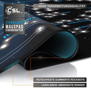 Mousepad XXL CSL 900x400 mm - Design Sternzeichen, Guma Antiderapanta, Material Textil - Img 4