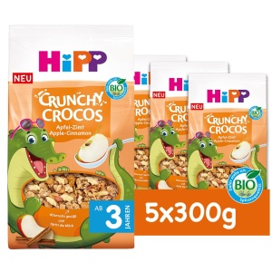 Muesli Crocant HiPP Bio Crunchy Crocos cu Mar si Scortisoara, 5 x 300g