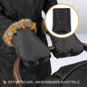 Muff pentru maini LIONELO HANDMUFF, fleece, impermeabil, universal - Img 7
