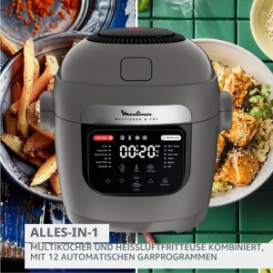Multicooker Moulinex MZ730BF0, 6L, 12 programe, gri - Img 2