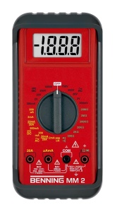 Multimetru Digital Benning MM 2, Max. 1000 V, Gummischutz, Rosu