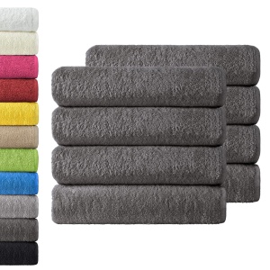 NatureMark, pachet de 8 prosoape, set de prosoape, 50 x 100 cm, gri antracit, 100% bumbac - Img 1