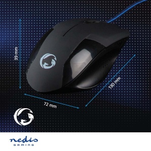 NEDIS Gaming Mouse - Cu fir - 1200/2400 / 4800/7200 DPI - DPI reglabil - Numar de butoane: 6 - Butoane programabile - Dreptaci - 1,50 m - Fara iluminare - Img 6
