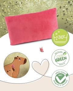 NICI Kuschelkissen Capybara 61226 Perna Plus Capybara Verde-Roz 43x25cm - Img 3