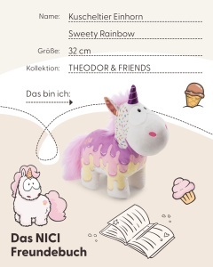 NICI Sweety Rainbow 61908 Jucarie Plus Unicor Alb 32cm Design Colorat Eco-Friendly - Img 5
