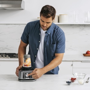 Ninja Foodi Power Nutri Blender Smoothie Maker 3-in-1, creme tartinabile groase si bauturi congelate, programe automate, ulcior de 2,1 litri, cana de 700 ml si bol de 400 ml cu agitator electric, 1200 W, argintiu CB350EU - Img 6
