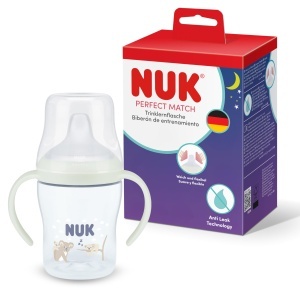 NUK Perfect Match Lernflasche 150 ml 6 luni Antiscurgere Manere antialunecare Lumineaza in intuneric