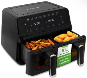 NutriChef Airfryer XXL 8L 9 Programe 360degC Fara Ulei
