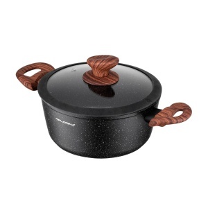 Oala aluminiu FLORINA Master Black 24 cm 4L antiaderenta compatibila inductie manere Soft-Touch