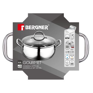 Oala BERGNER Gourmet din inox cu capacitate de 8 L si manere ergonomice - Img 7