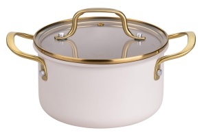 Oala cu capac FACKELMANN x Pamela Reif, 1700ml, pastell-beige, aluminiu reciclat