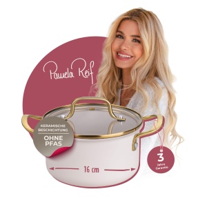 Oala cu capac FACKELMANN x Pamela Reif, 1700ml, pastell-beige, aluminiu reciclat - Img 11