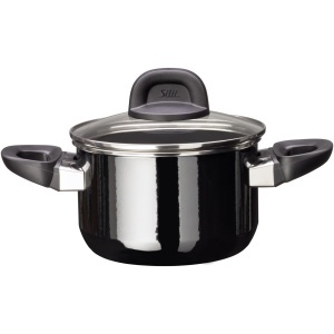 Oala cu capac Silit Modesto 16cm, 2l, ceramica Silargan, negru