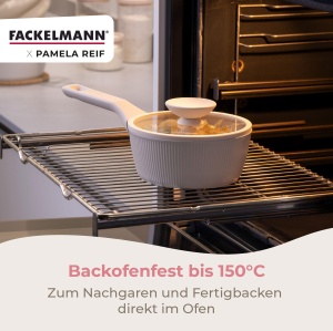 Oala cu maner Fackelmann x Pamela Reif, 16 cm, din aluminiu reciclat, bej pastel - Img 5