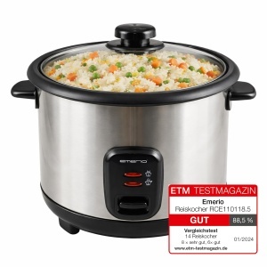 Oala de gatit orez Emerio RCE-110118.5, 1.5L, 500W, inox