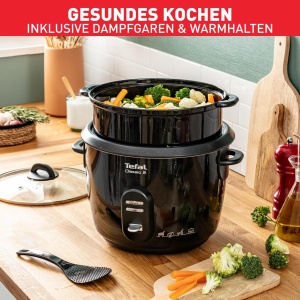 Oala de gatit orez Tefal New Classic RK1038, 5L, negru-metalic, cu functie de aburire - Img 6