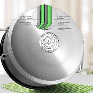 Oala din inox NutriChef, 18L, pentru toate tipurile de plite, cu capac din sticla - Img 5
