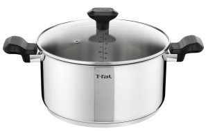 Oala inox Tefal Comfort Max 24 cm cu capac, compatibila inductie, manere termoizolate