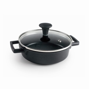 Oala mini cu capac Lacor 25160, 1L, antiaderenta, inductie, negru
