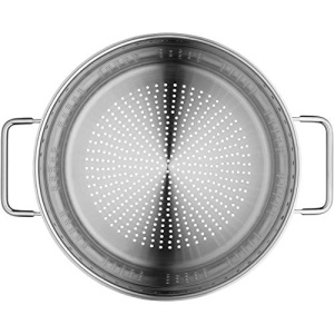 Oala pentru paste WMF 24 cm 7L cu sita integrata si capac din sticla otel inoxidabil Cromargan - Img 11