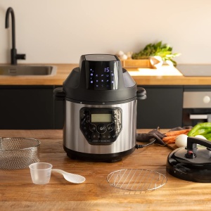 Oala programabila Cecotec cu friteuza cu aer si robot de bucatarie multifunctional GM H Deluxe Fry. 6 litri, capac frontal, programabil, temperatura reglabila 24 de ore - Img 6