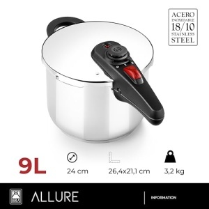 Oala sub presiune BRA Allure 9 litri din inox cu 2 programe de gatit si sistem de siguranta - Img 2
